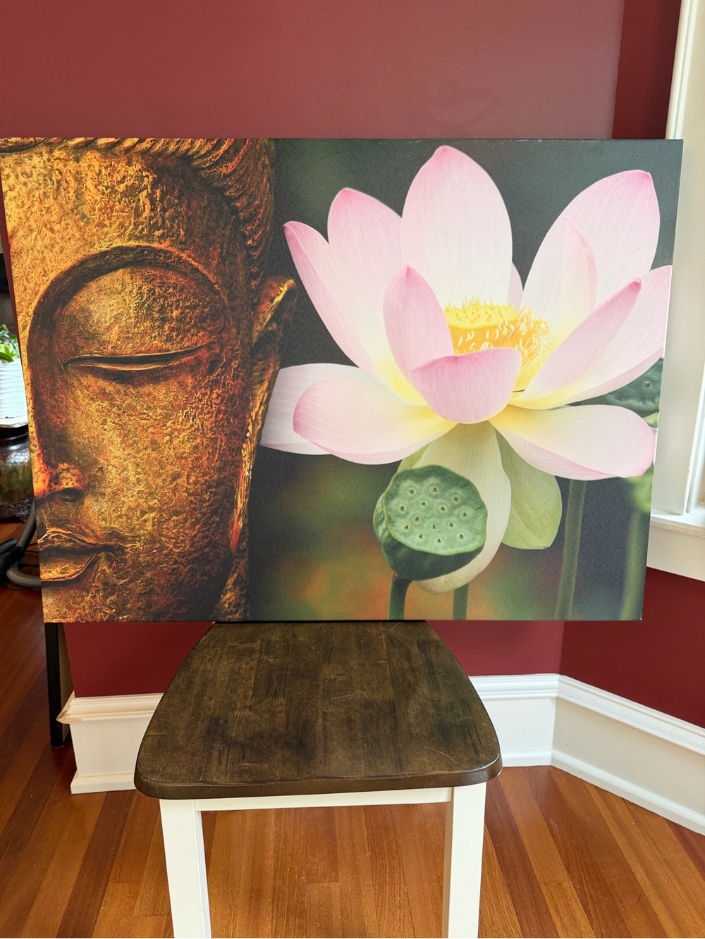 Serene Lotus & Buddha Wall Art Print - Pink
